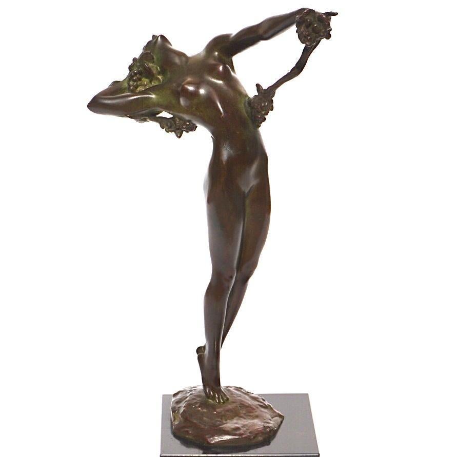 Harriet Frishmuth 1923 Bronze Of The Vine - Art Deco Sculpture by Unknown