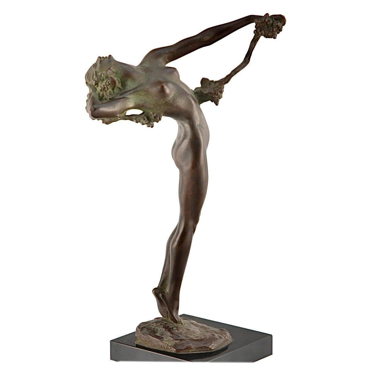 Unknown Figurative Sculpture - Harriet Frishmuth 1923 Bronze Of The Vine