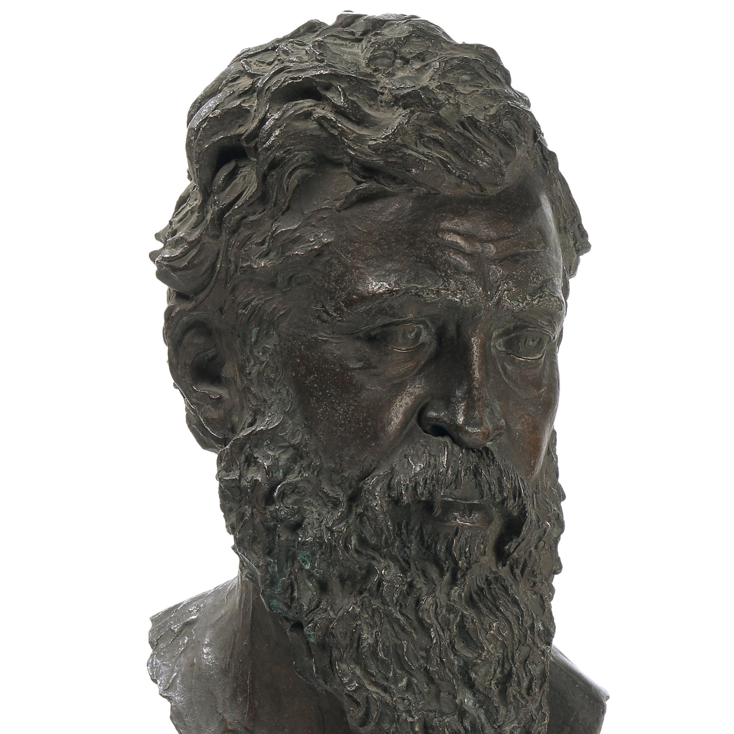 Head depicting Italian sculptor Ludovico Buonarroti called Michelangelo - Sculpture by Unknown