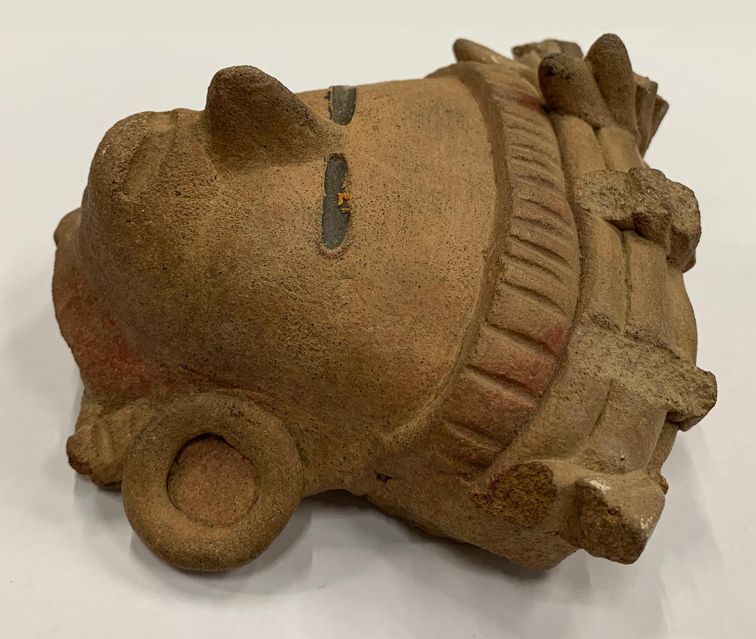 Head Fragment - Remojadas Culture - Classic Veracruz Culture 100 BCE to 800 CE - Tribal Sculpture by Unknown
