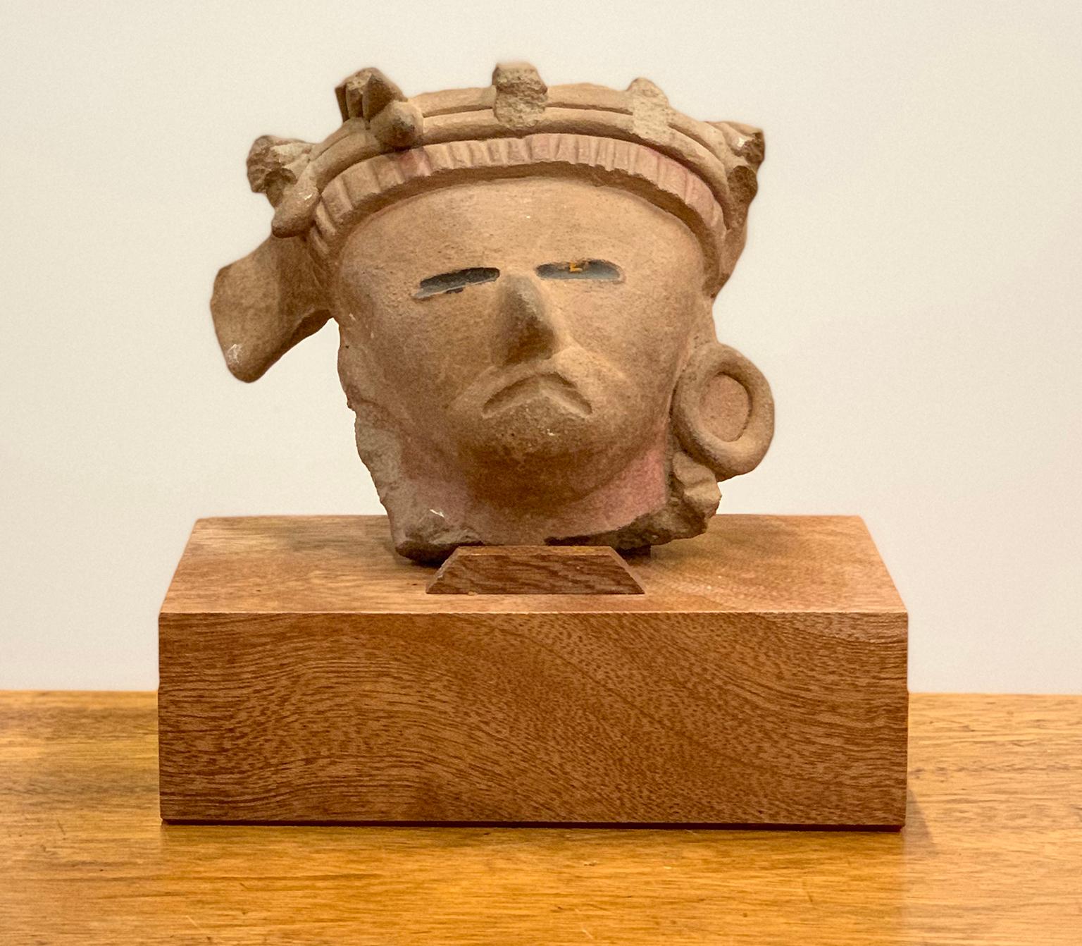 Unknown Figurative Sculpture - Head Fragment - Remojadas Culture - Classic Veracruz Culture 100 BCE to 800 CE