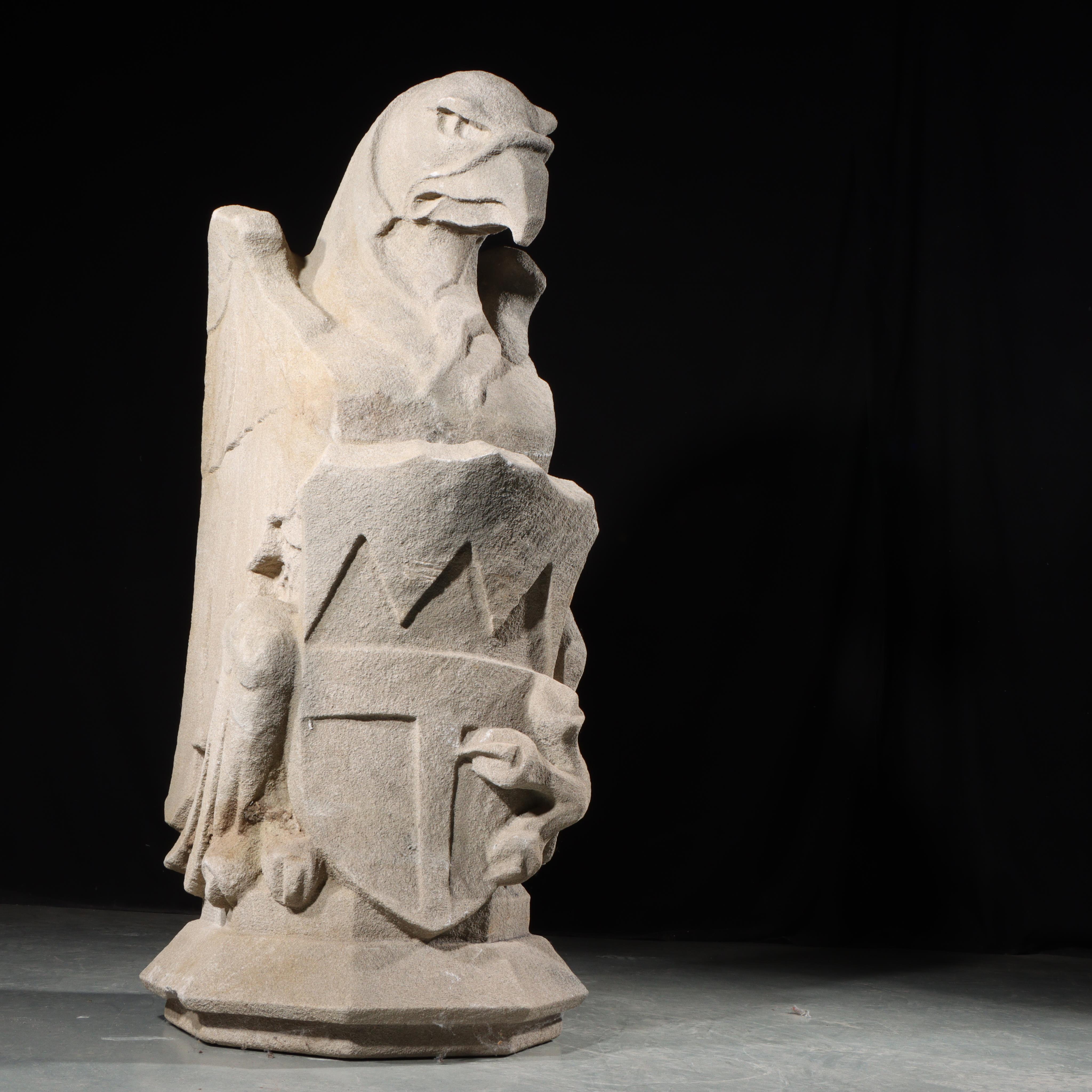 Heraldic Eagle Guardian; full body gargoyle/grotesque beast with shield For Sale 5