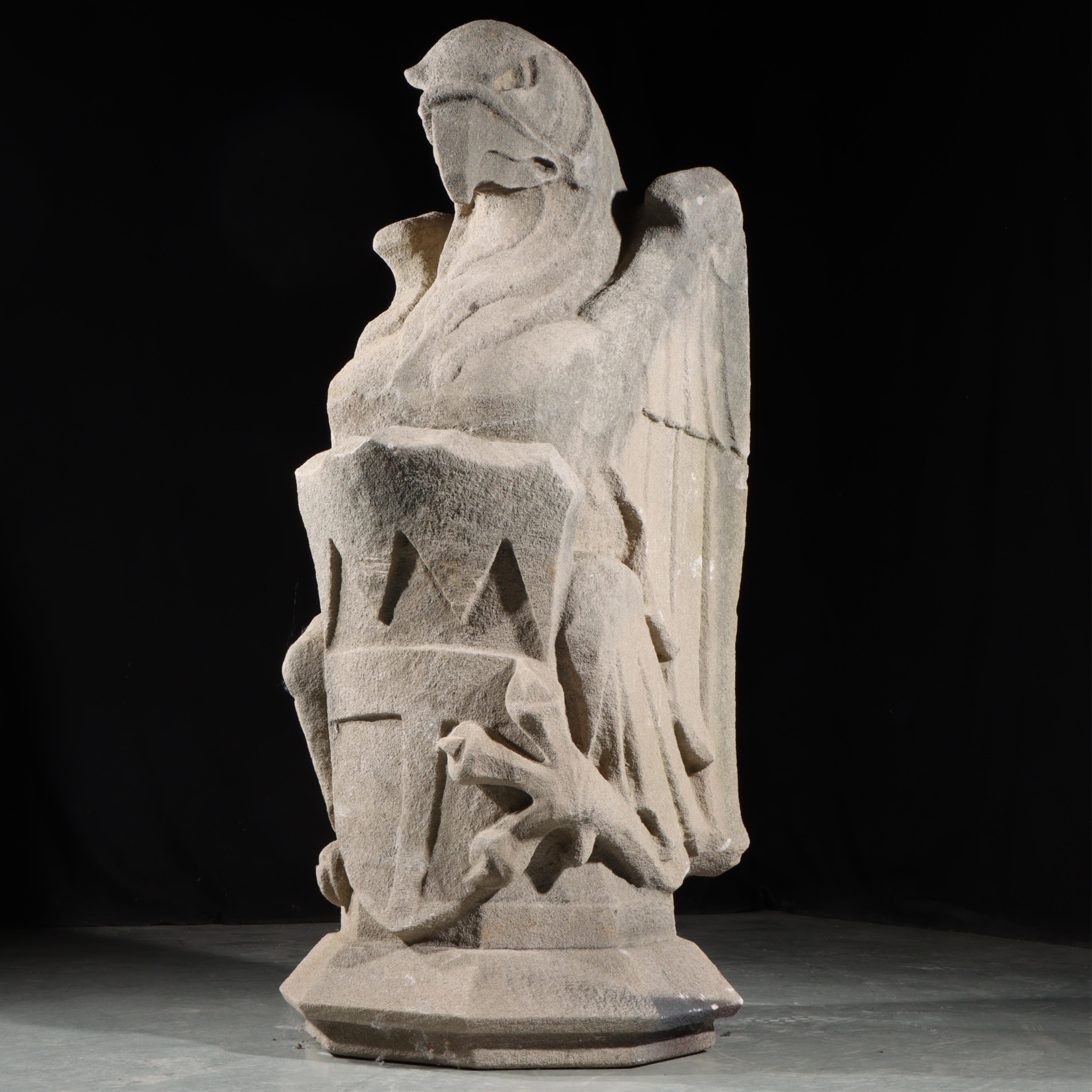 Heraldic Eagle Guardian; full body gargoyle/grotesque beast with shield For Sale 3