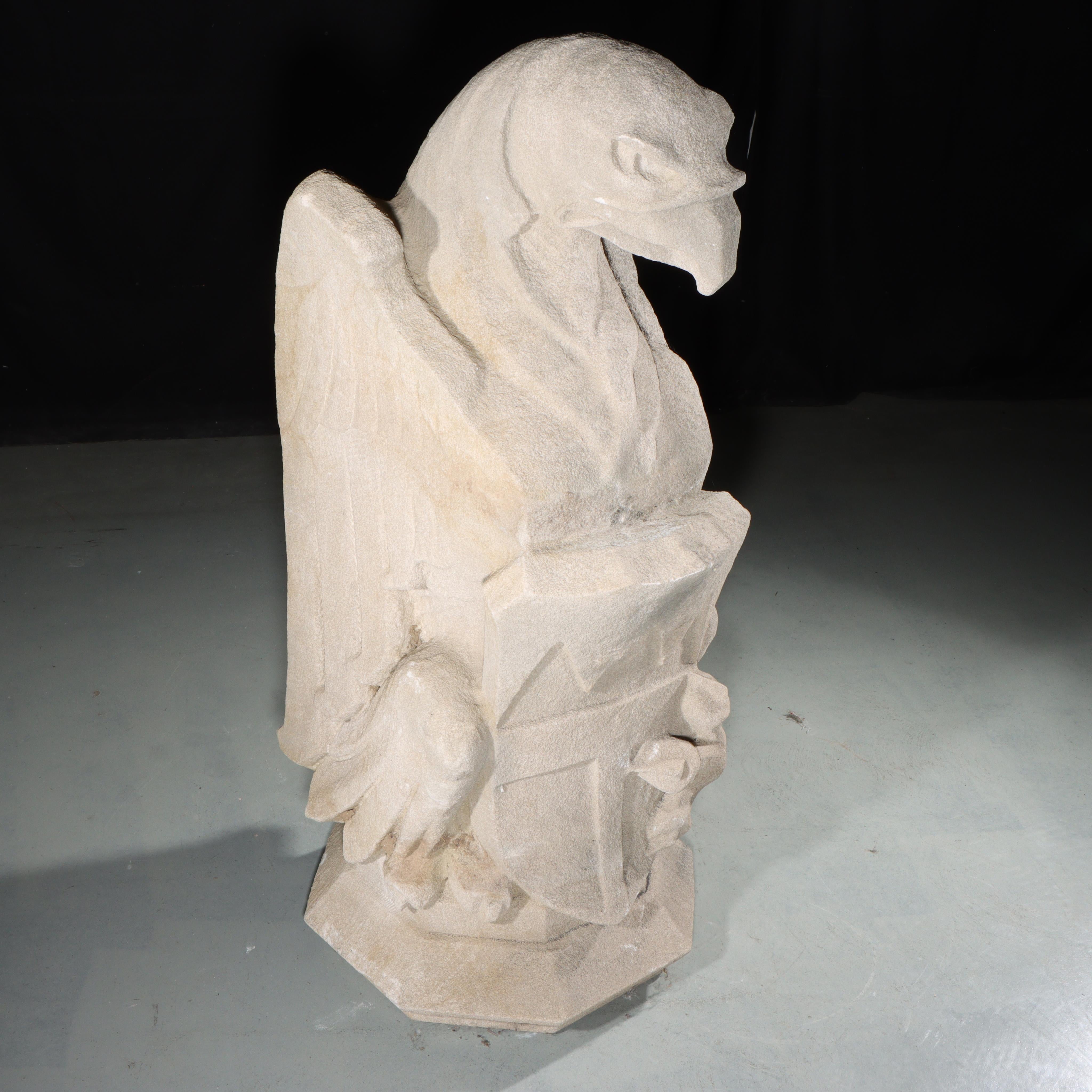 Heraldic Eagle Guardian; full body gargoyle/grotesque beast with shield For Sale 4