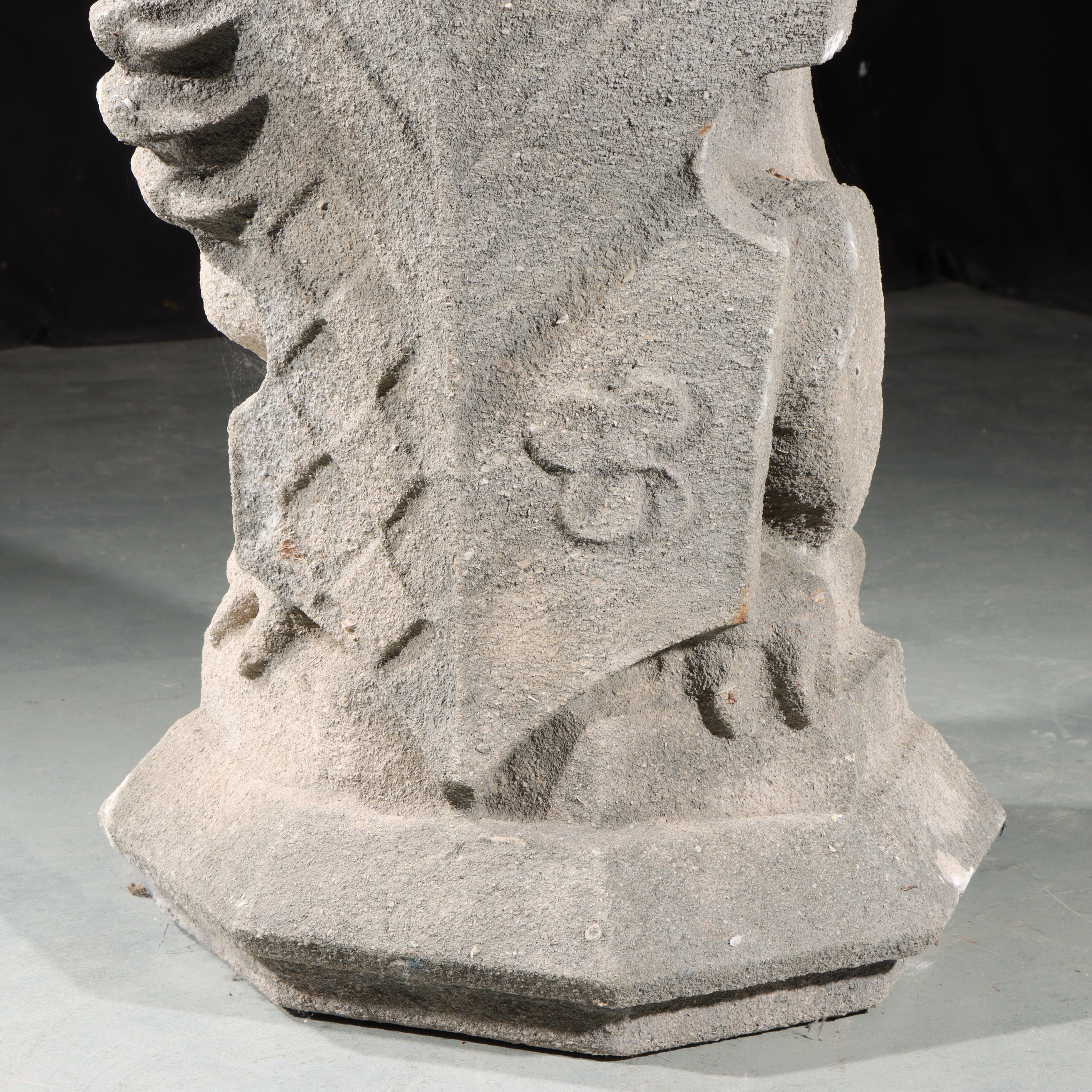 Heraldic Lion Guardian; full body gargoyle/grotesque beast with shield For Sale 6