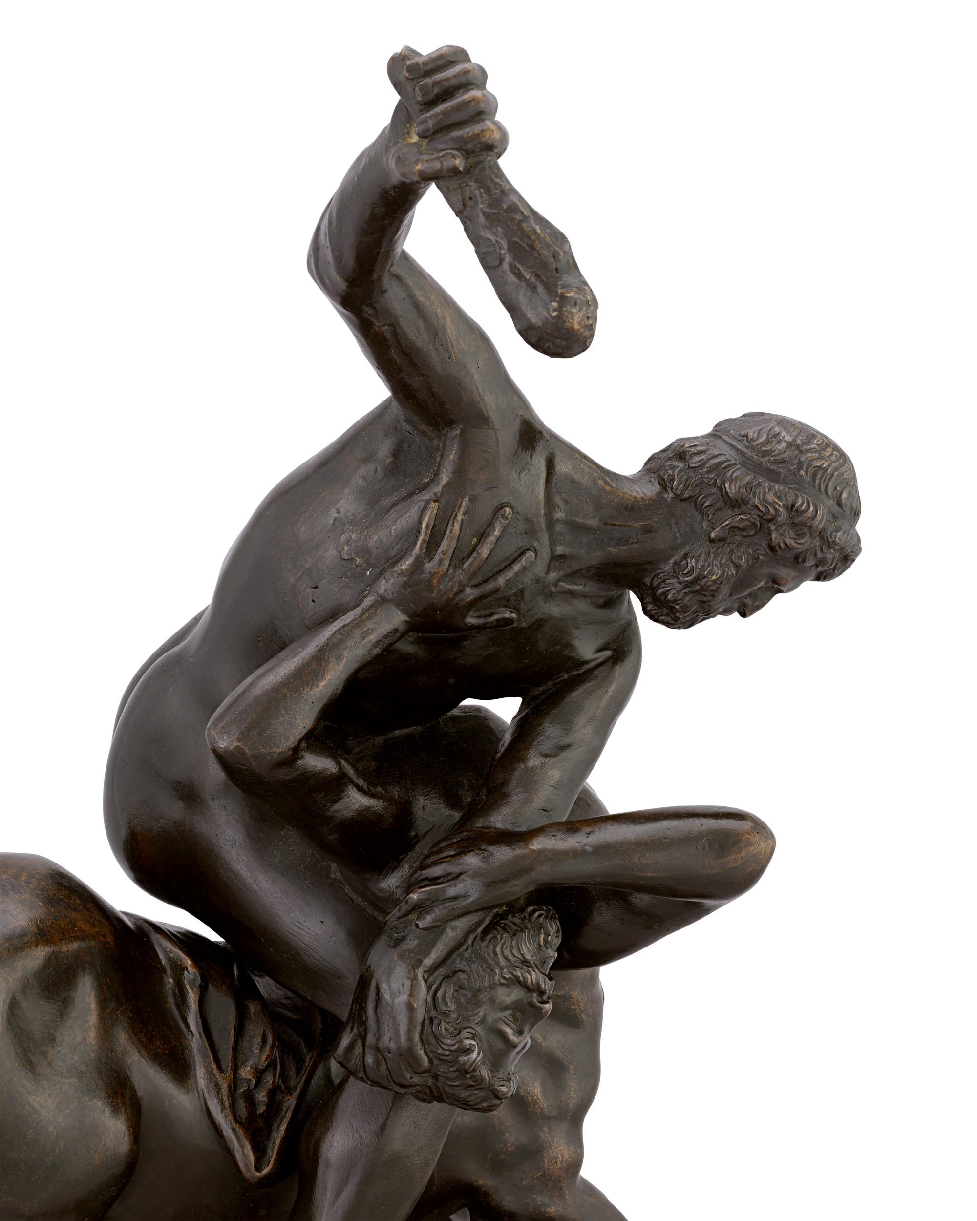 Ercole e il centauro Nesso Bronzo - Figurative Sculpture Oro di Unknown
