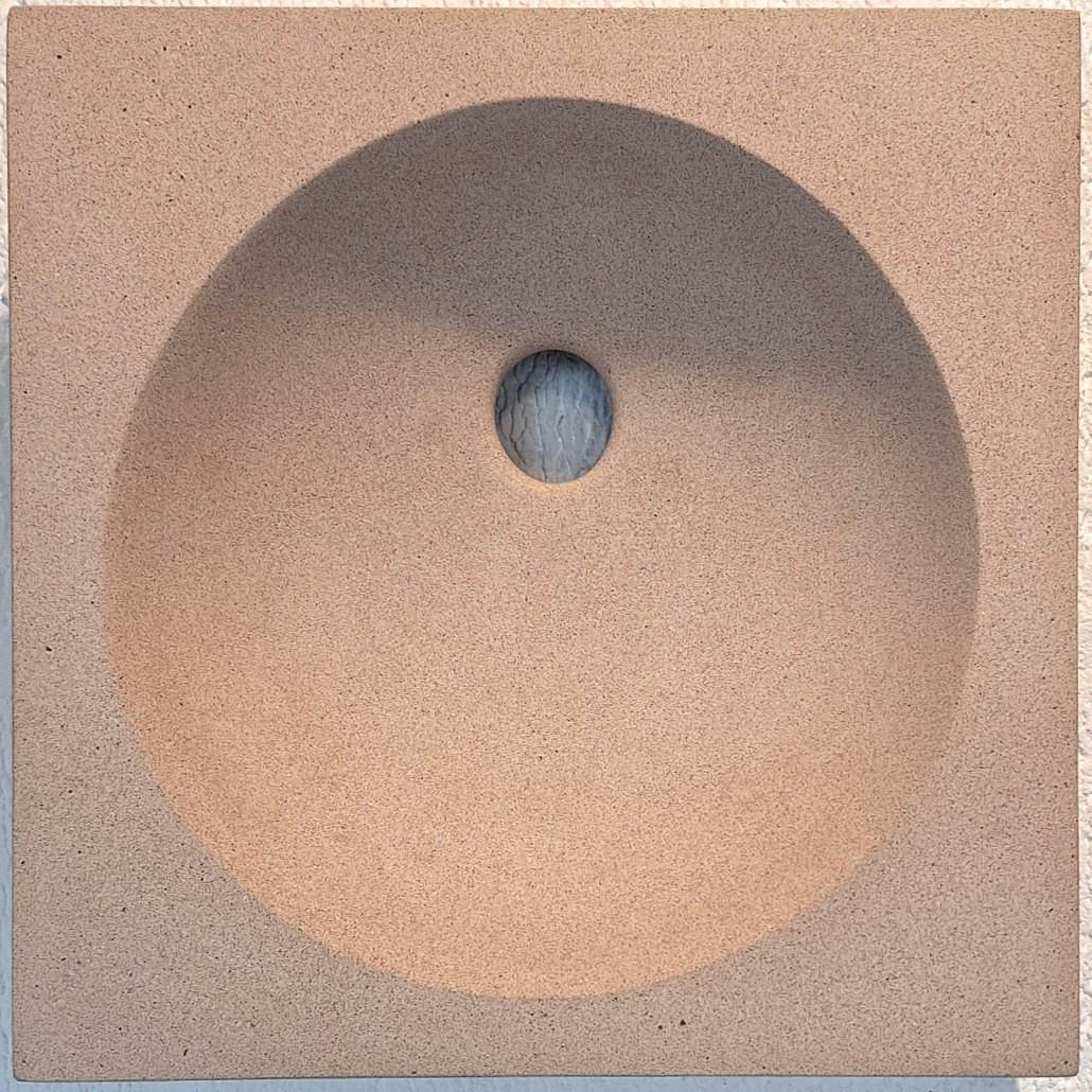 Here contemporary modern organic beige wall sculpture