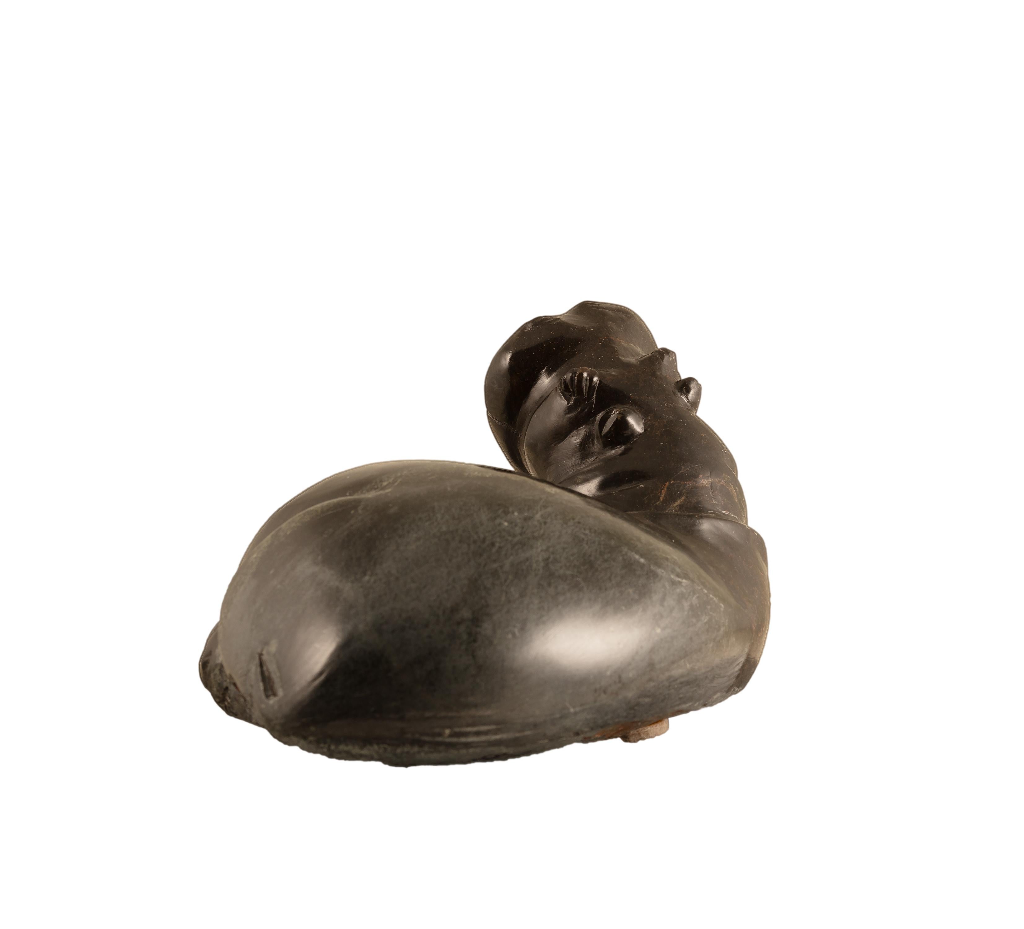 Ippopotamo - Figurative Sculpture Nero di Unknown