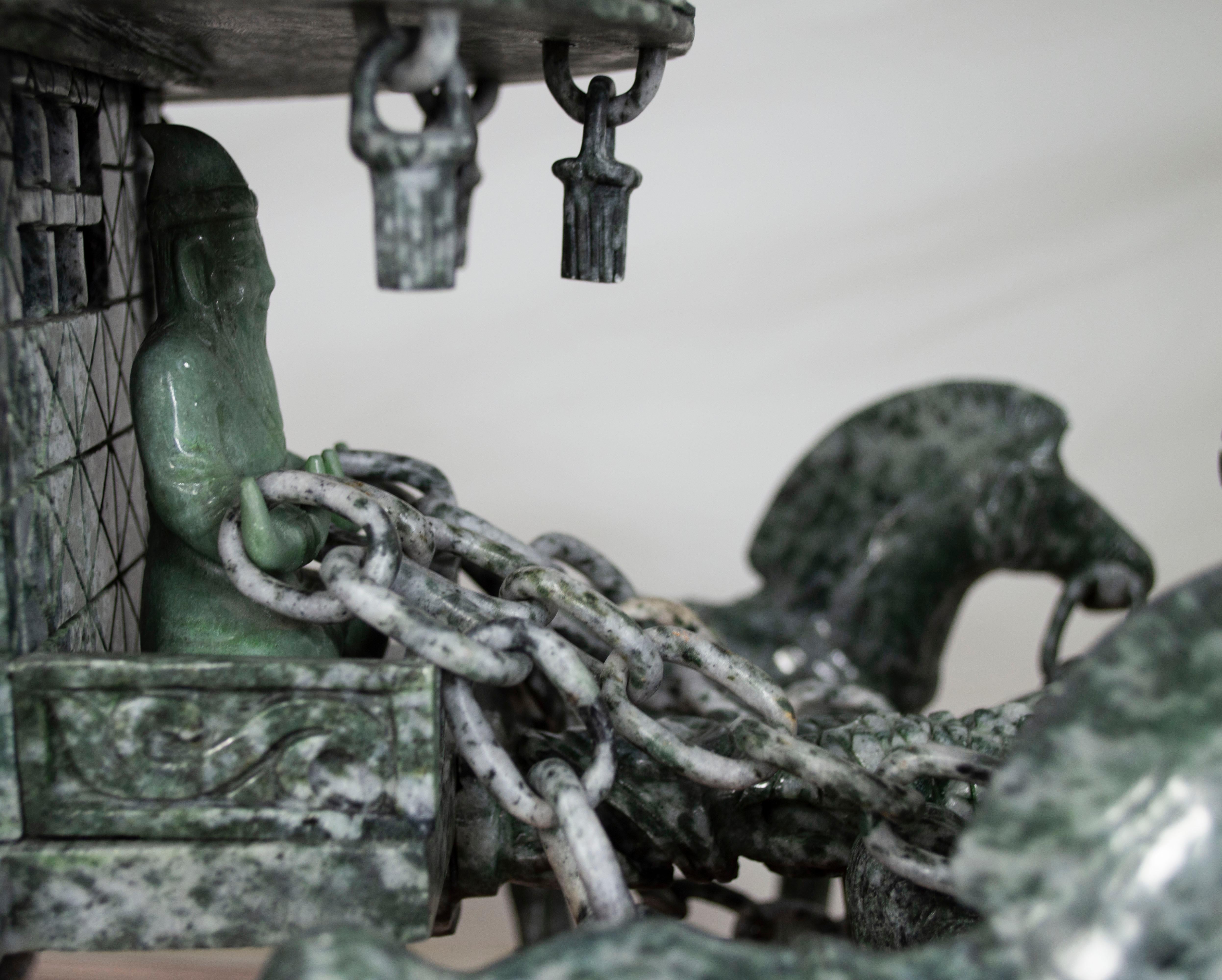 « Chevalière », jade d' Jaguar sculpté à la main en Chine au cours du 20e siècle en vente 3