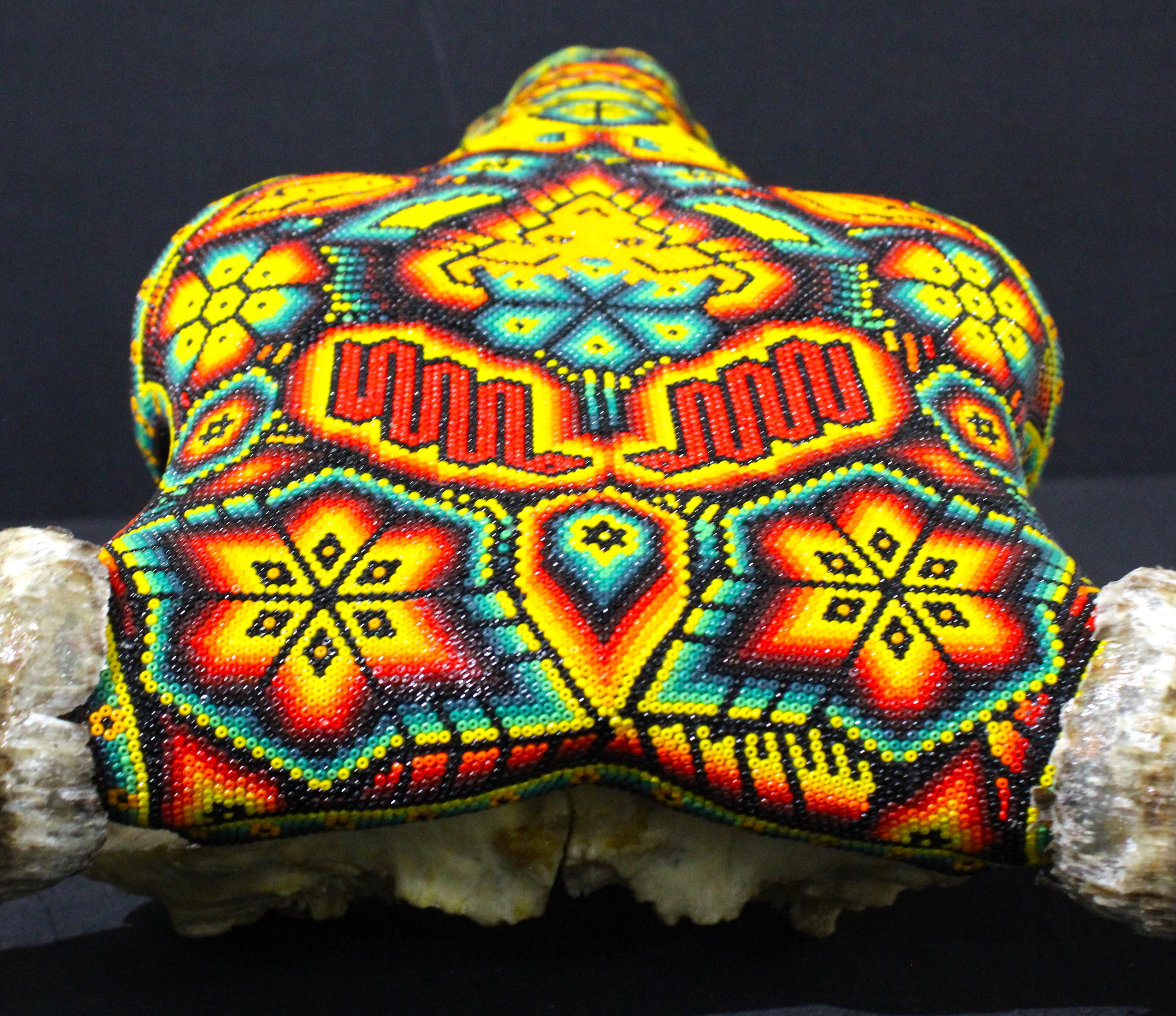 HUICHOL-BULL SKULL. . . . . . . . - Sculpture by Unknown