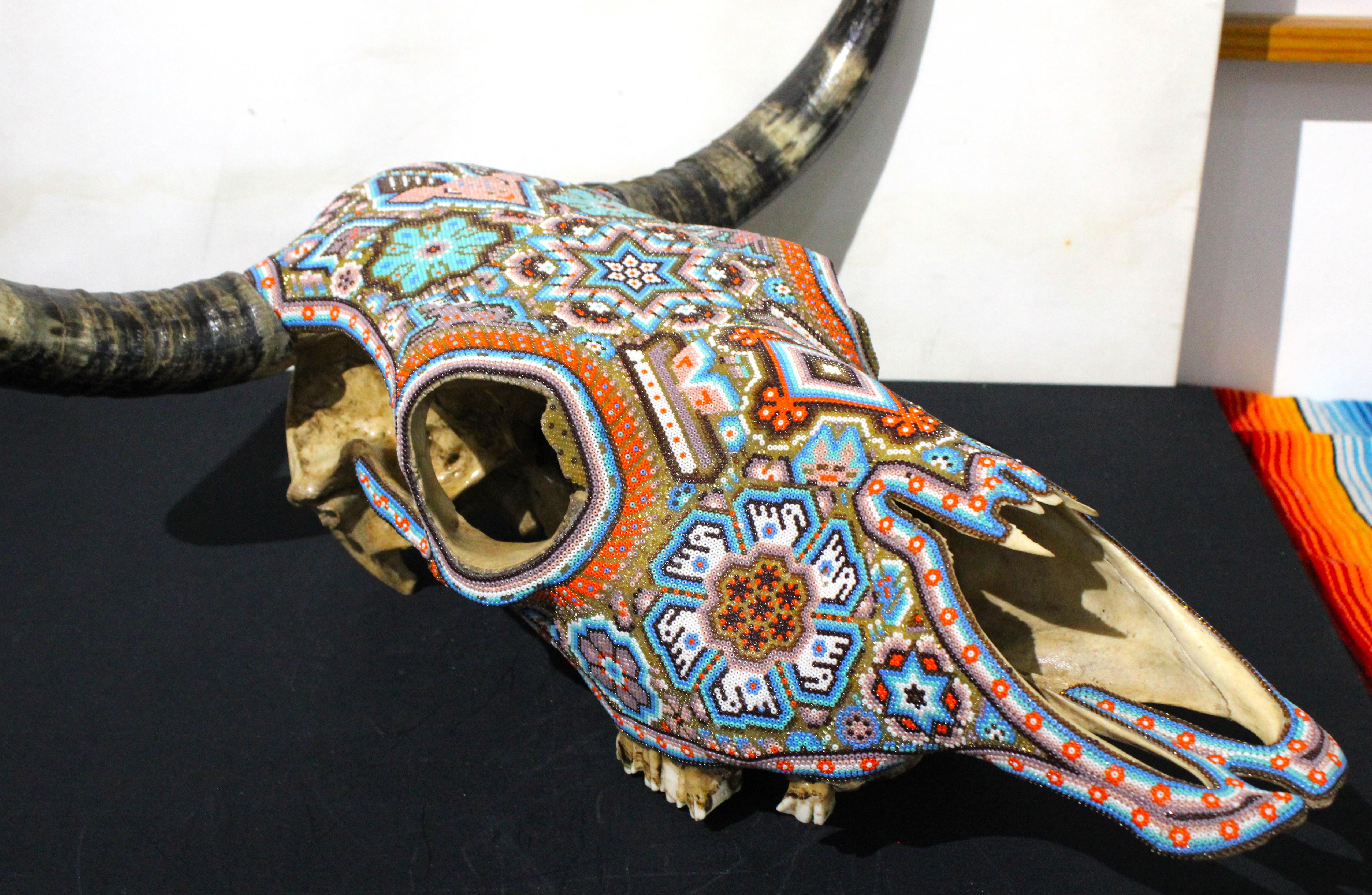 HUICHOL-BULL SKULL. . . . . . .