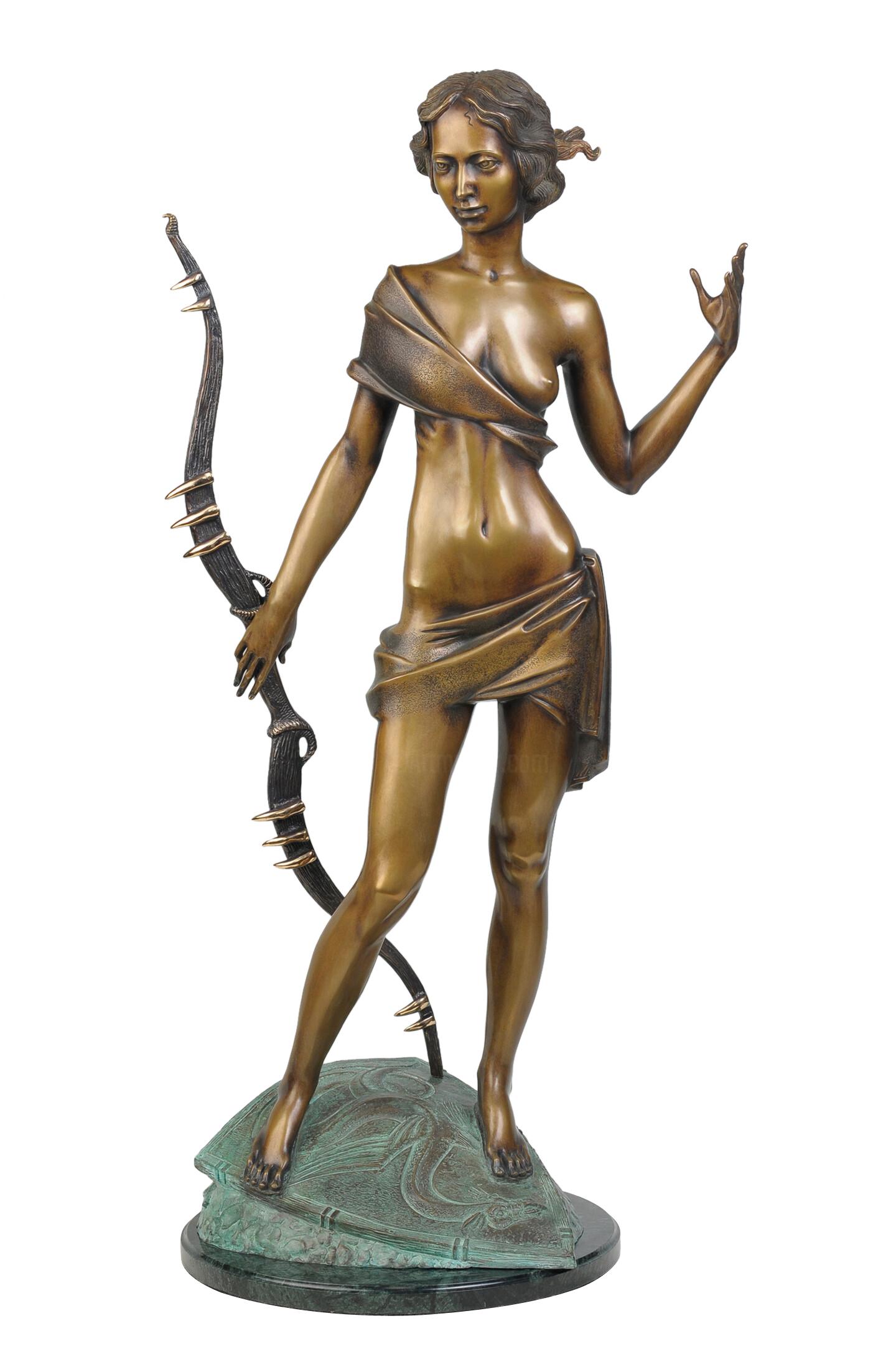 Volodymyr MYKYTENKO Figurative Sculpture - Huntress, Bronze Sculpture by Volodymyr Mykytenko, 2006