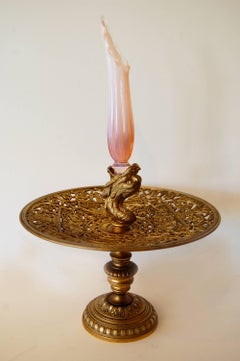 Impeccable detailed solid bronze and opaline sculpture