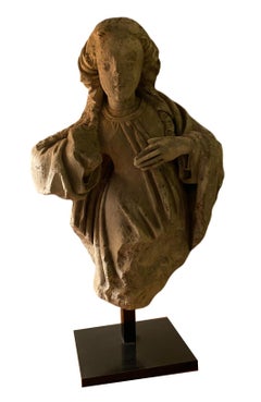 Antique Important bust of a Virgin of the Annunciation