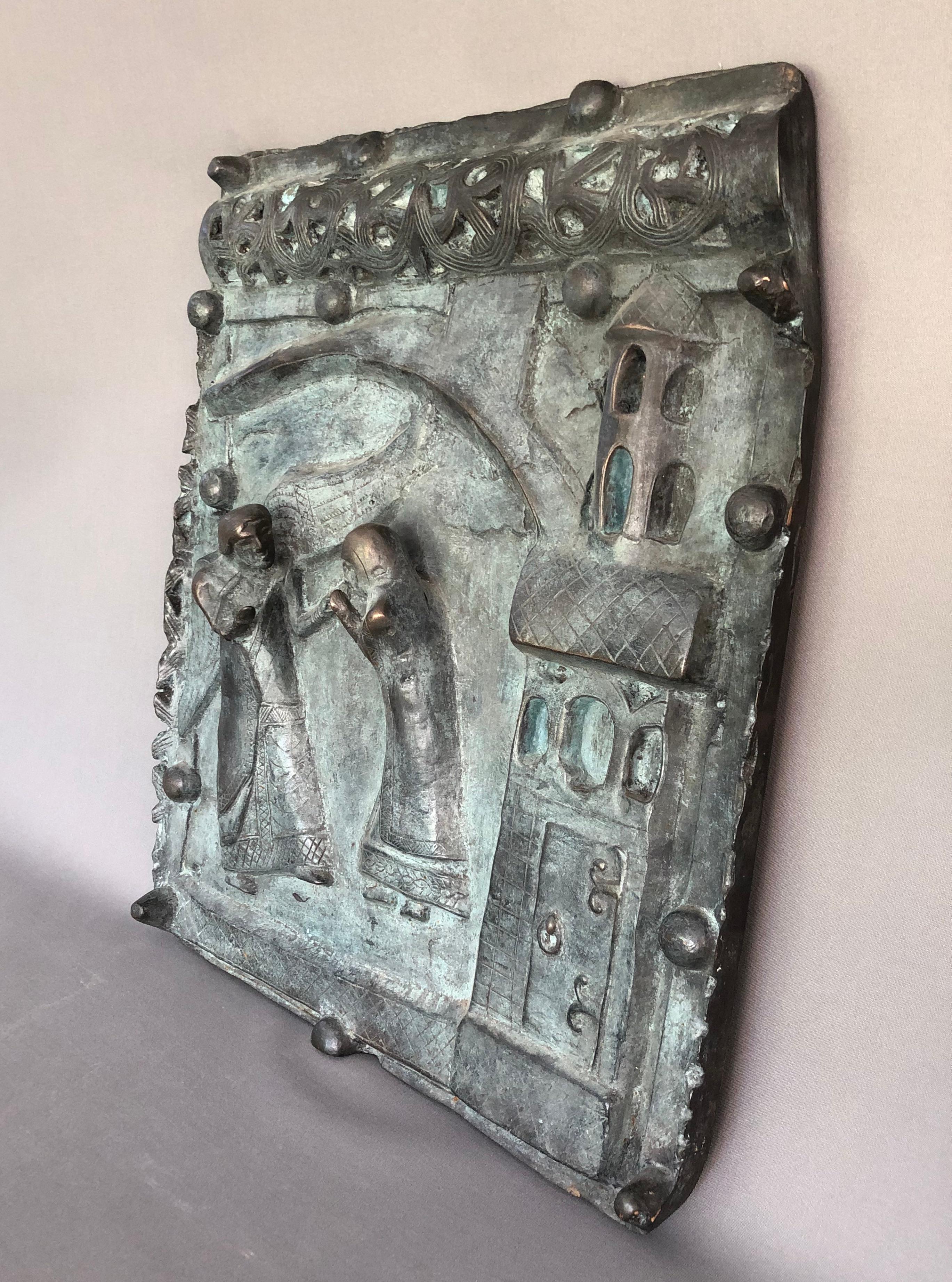 Important Patinated Bronze Plaque Depicting The Annunciation 6