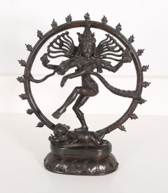 Indische Bronzefigur von Shiva Nataraja aus Indien 