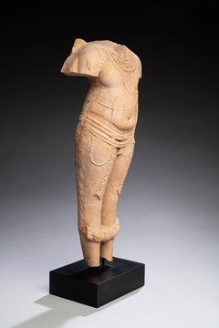 Indian Pink Sandstone Figure of a Deity, Central India, 11th/12th century