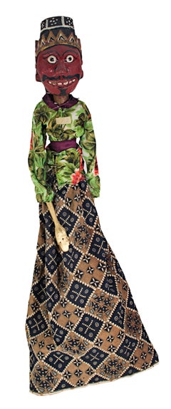 "Marioneta Golek indonesia (Masculina)", tallada a mano, pintada en madera y tela c. 1900