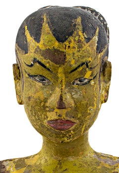 "Indonesian Loro Blonyo 19th Century Wedding Figures (Pair)" Hand-carved Painted