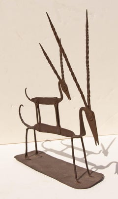 Iron African Style Gazelle Sculpture