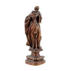 Italian Carved Wood Sculpture - Saint - Venice 18th Century
