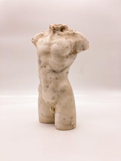 Italian Classical Roman Marble Sculpture Torso of Hermes After Praxiteles