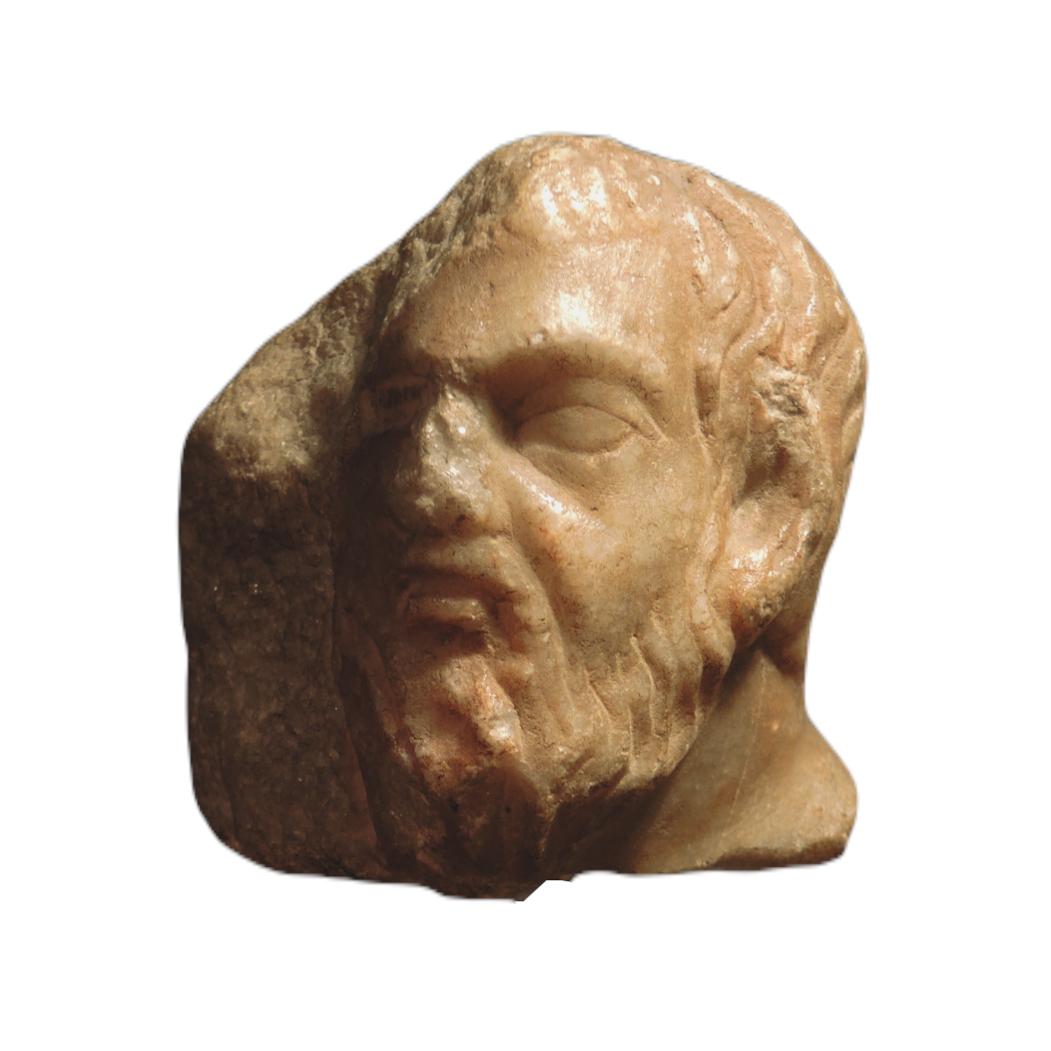 Figurative Sculpture Unknown - Sculpture gothique italienne de la collection Altounienne. Relief en marbre.