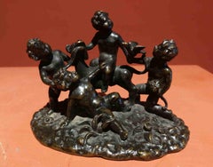 Italian Neoclassical Putti and animals bronze statuette 19 century