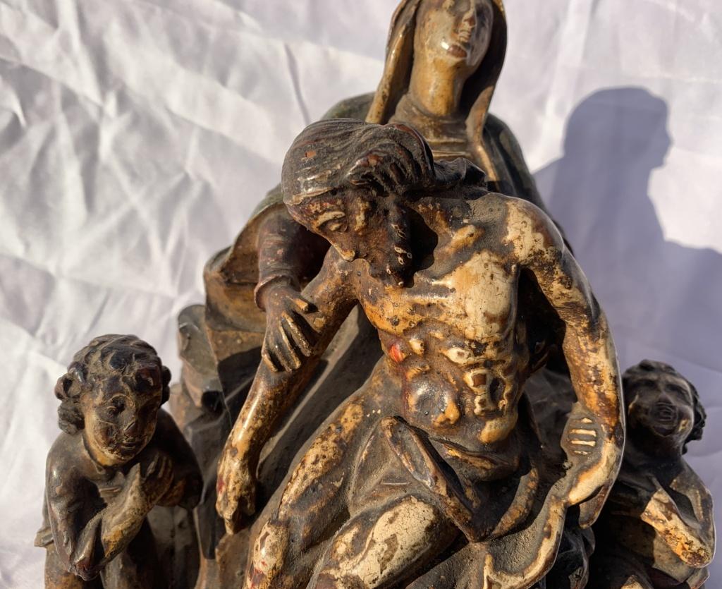 Master italien - Sculpture de figures du XVIIIe siècle - Trinité vierge - Peinture en bois sculpté en vente 9