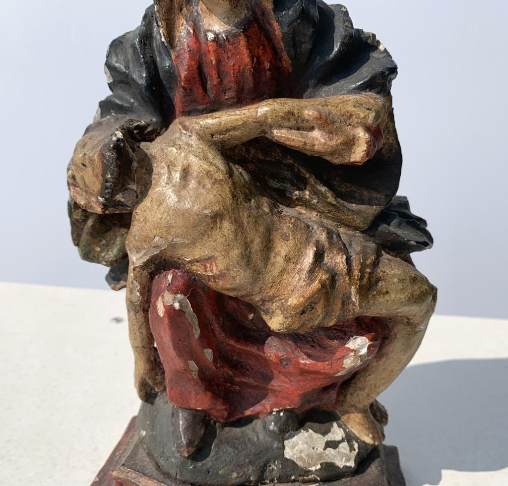 Master italien - Sculpture de figures du XVIIIe siècle - Trinité vierge - Peinture en bois sculpté en vente 4