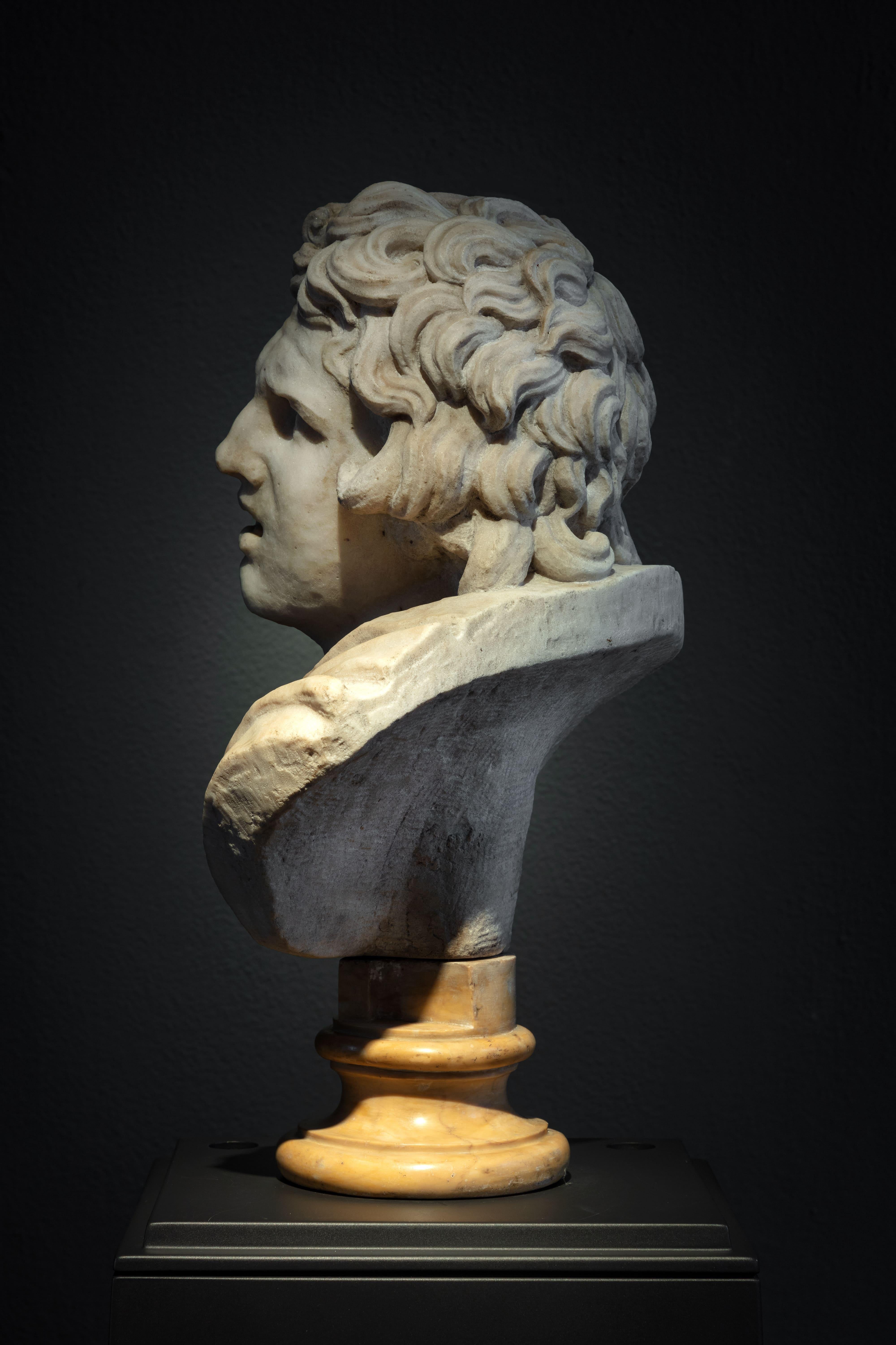 FIGURA NEOCLASSICA ITALIANA DI Alexander IL GRANDE, Roma, XVIII secolo - Figurative Sculpture Nero di Unknown
