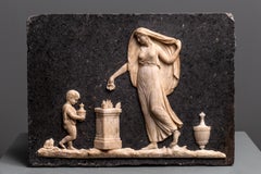 ITALIAN NEOCLASSICAL MARBLE BAS-RELIEF PLAQUE 