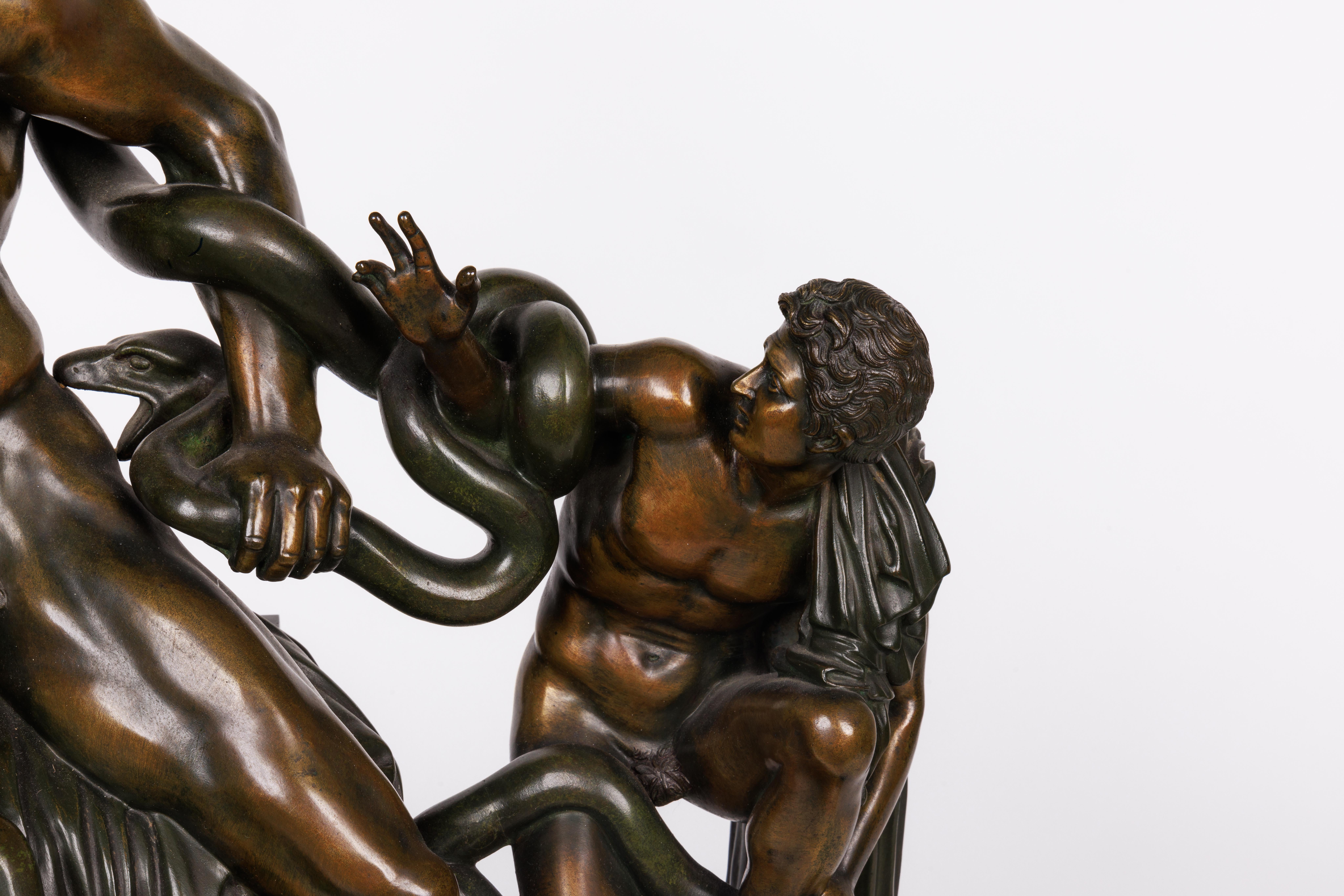 Italian Patinated Bronze Group Sculpture of Laocoon and His Sons, C. 1870 3