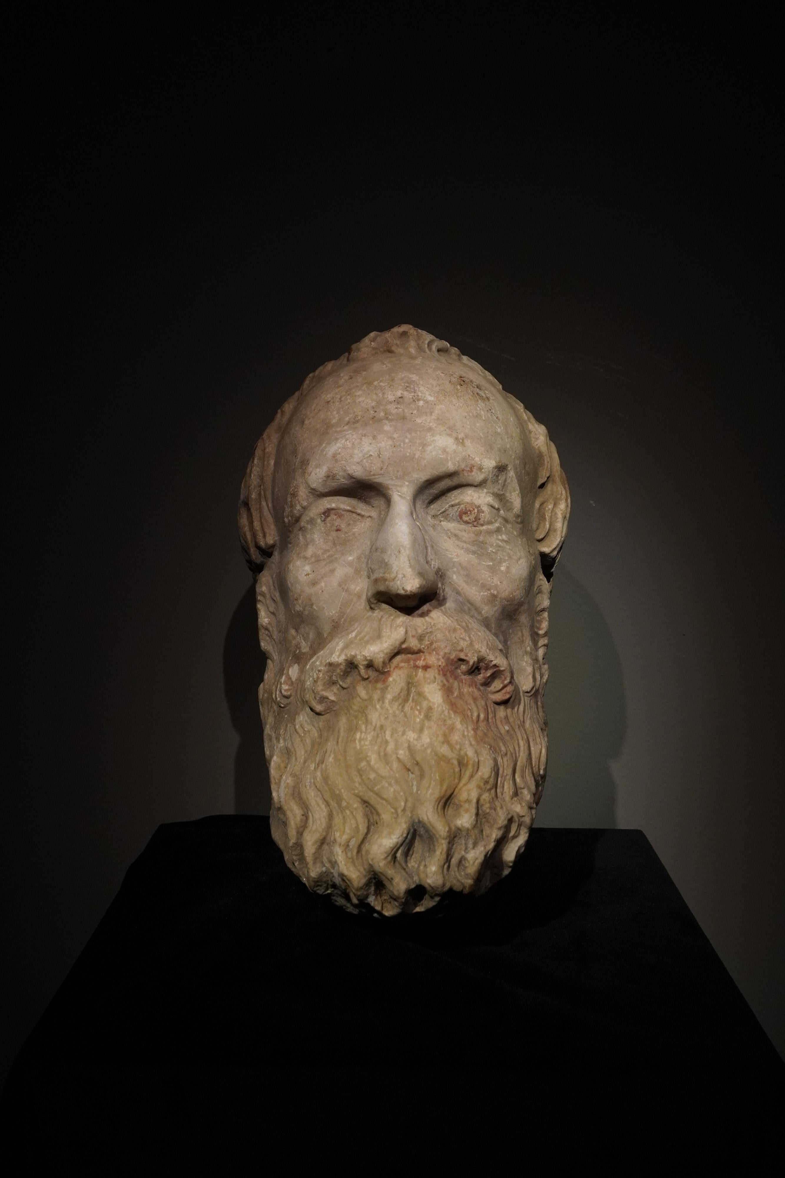 PORTRAIT ITALIEN DE LA RENAISSANCE TÊTE D'HOMME BARBU en vente 5