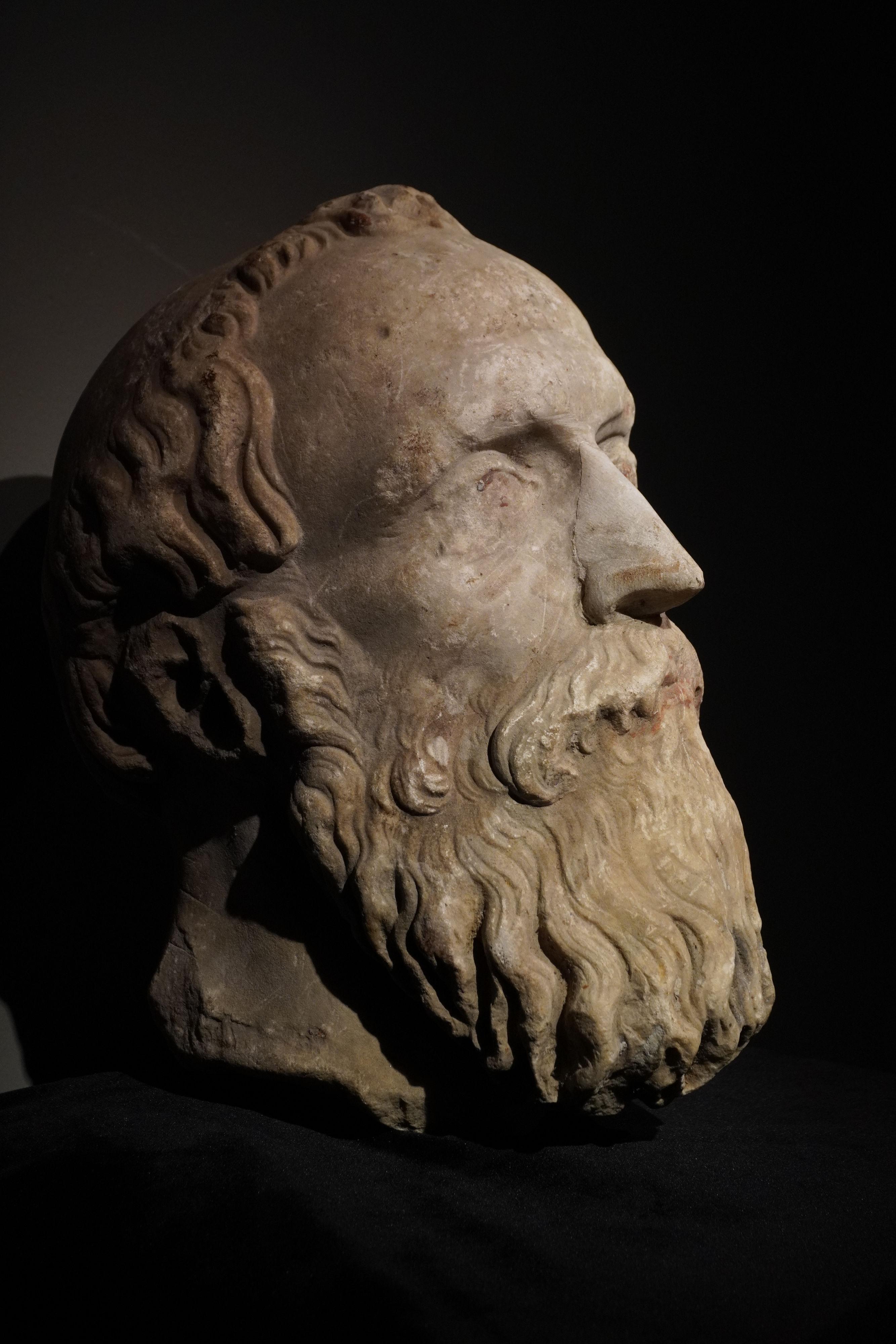 PORTRAIT ITALIEN DE LA RENAISSANCE TÊTE D'HOMME BARBU