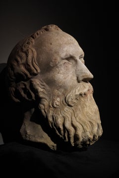 RITRATTO RINASCIMENTALE ITALIANO DI TESTA DI UOMO BARBUTO
