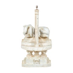 Italian Sculptor - Early 20th Century Carved Marble Masonic Altar Pedestal