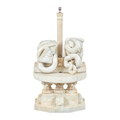 Italian Sculptor - Early 20th Century Carved Marble Masonic Altar Pedestal
