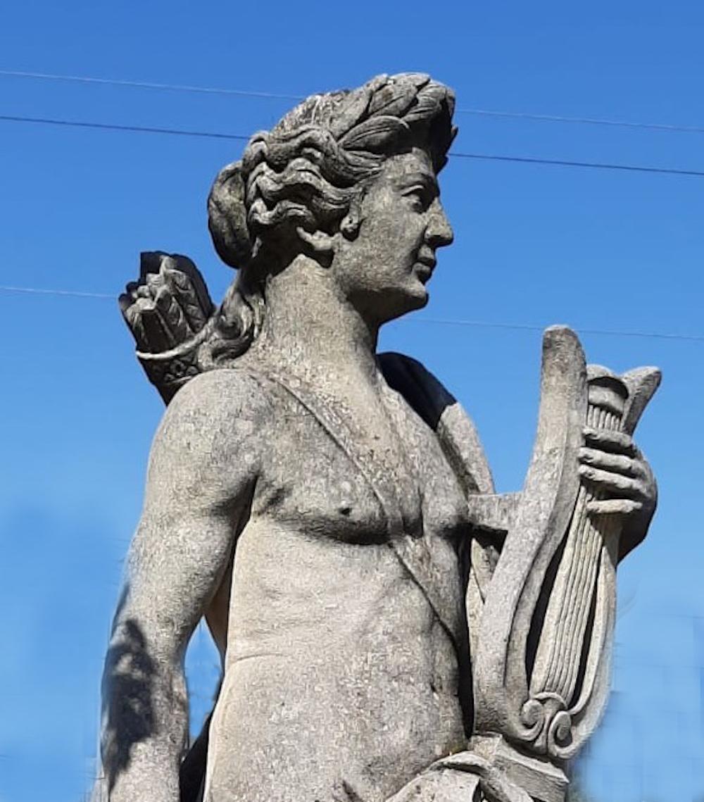 Escultura italiana de piedra para jardín del tema mitológico romano Apolo - Sculpture de Unknown