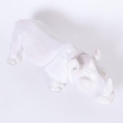 Italian Terra Cotta Rhinoceros Sculpture