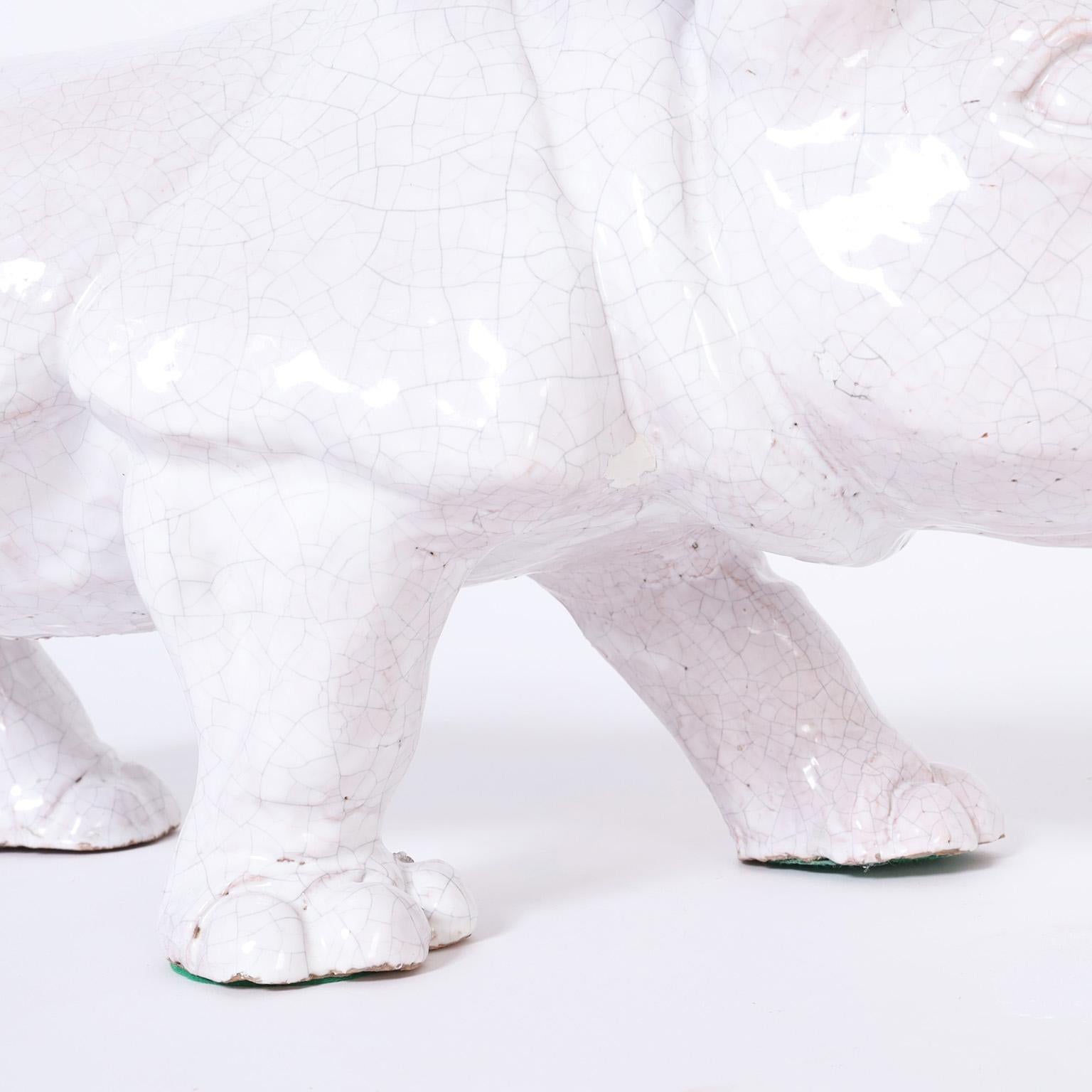 Sculpture italienne de rhinocéros en terre cuite en vente 7