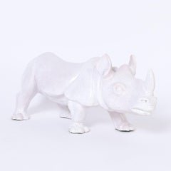 Vintage Italian Terra Cotta Rhinoceros Sculpture