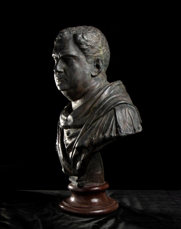 Unknown Italian Terracotta Sculpture Bust Of Emperor Vitellius For
