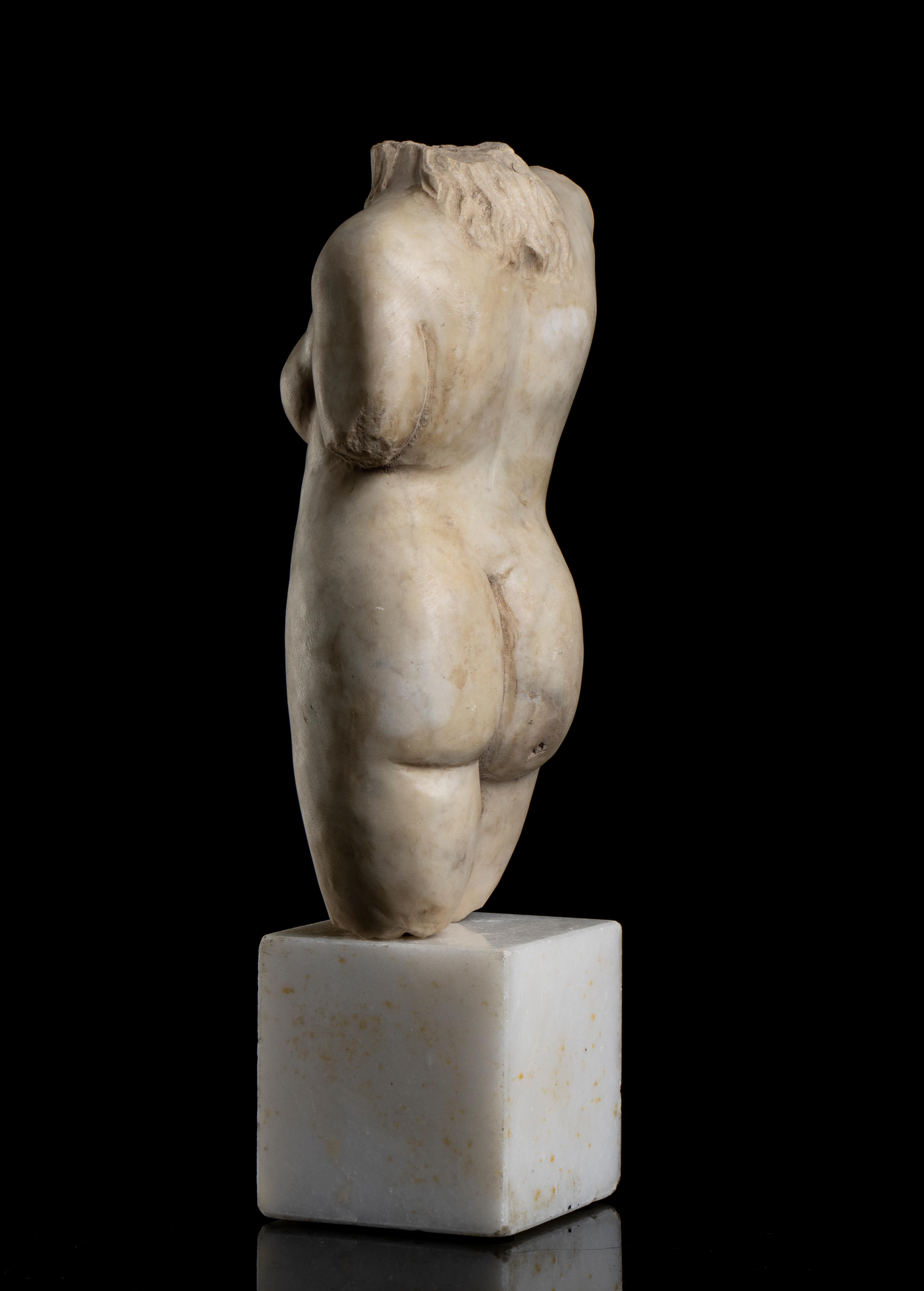 Italienische weiße Bildhauermarmor-Torso-Aktskulptur einer Frau, Grand Tour, klassische Grand Tour im Angebot 8