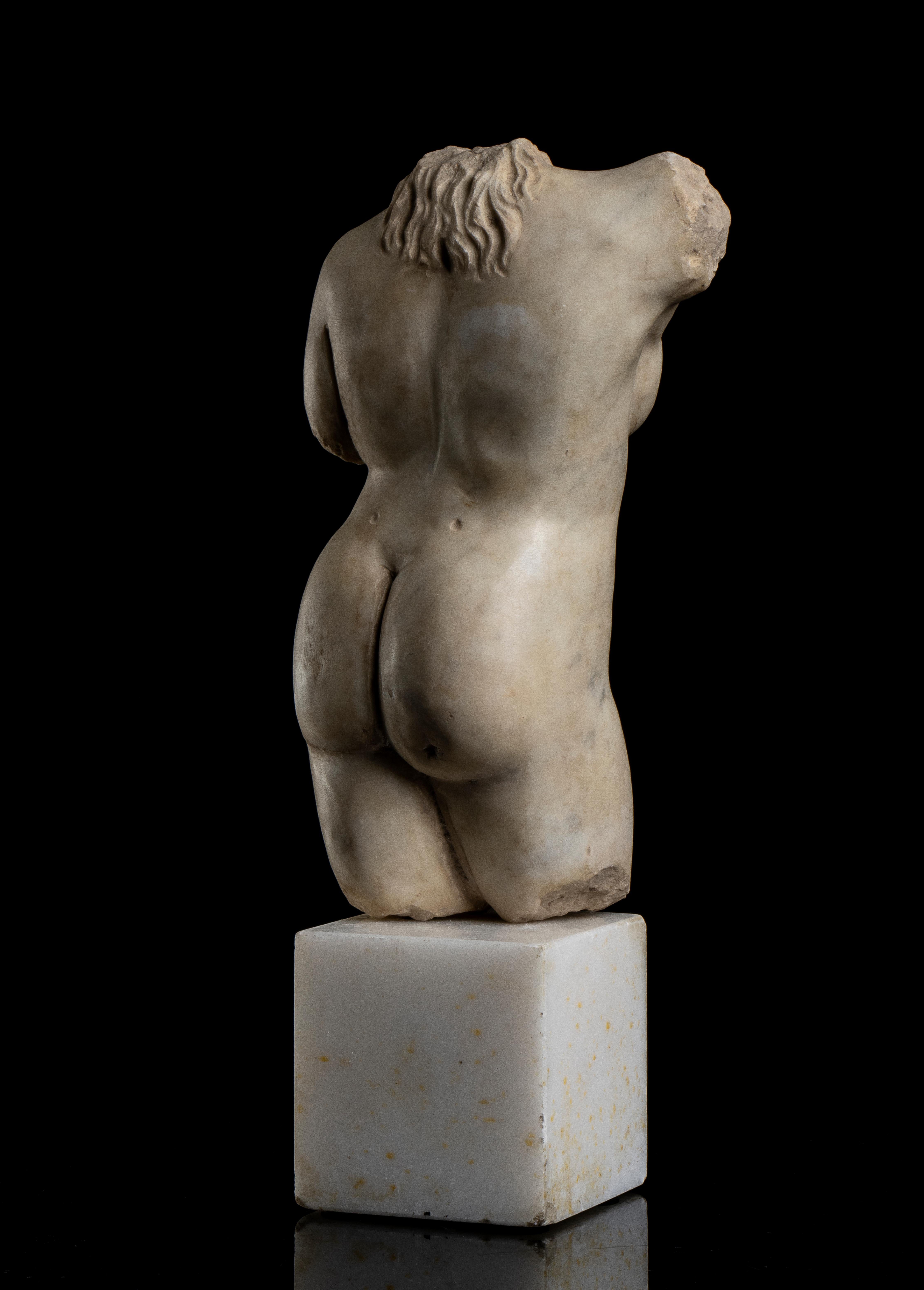 Italian White Statuary Marble Torso Nude Sculpture Of Woman Grand Tour Classical For Sale 7