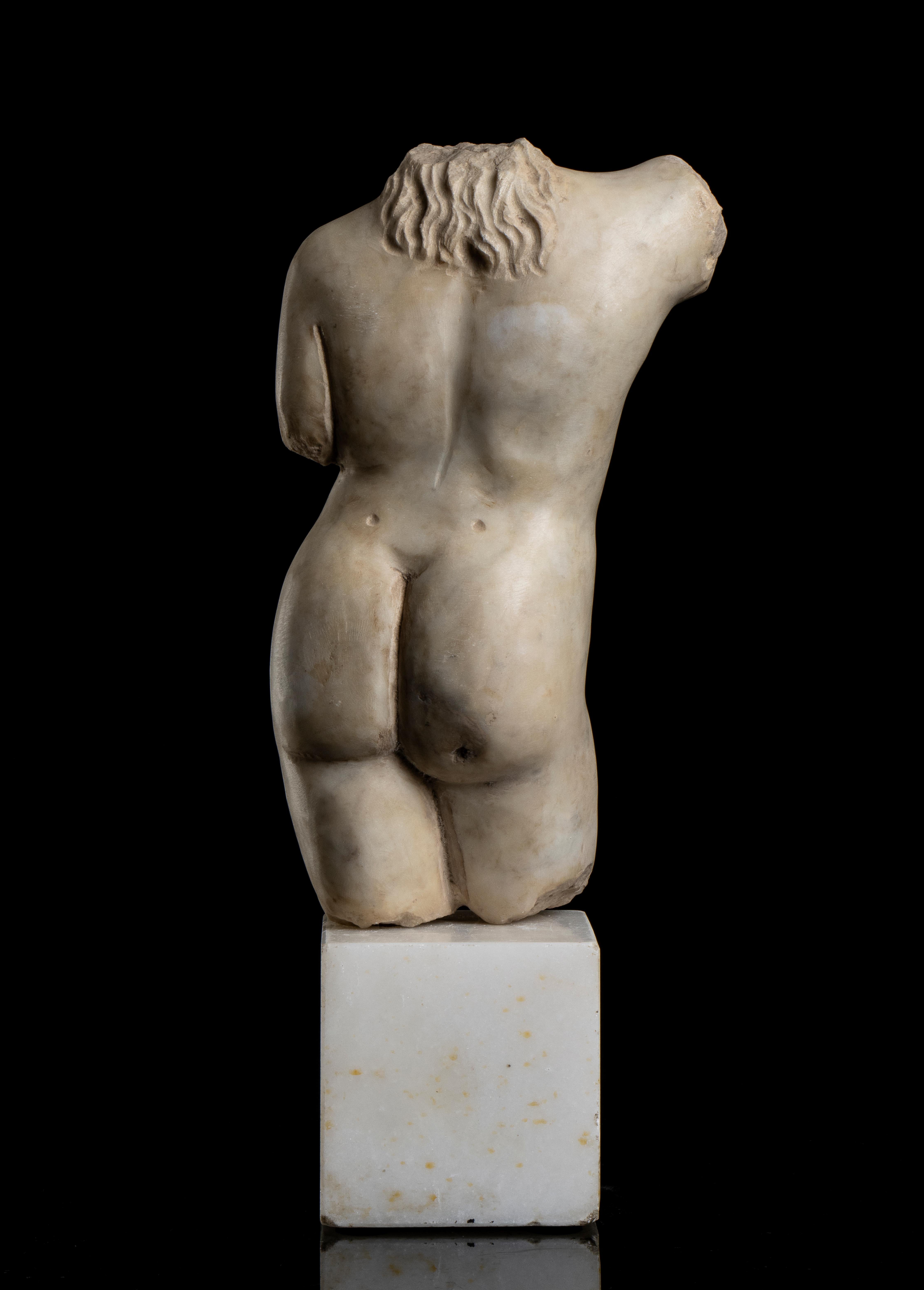 Italian White Statuary Marble Torso Nude Sculpture Of Woman Grand Tour Classical For Sale 8