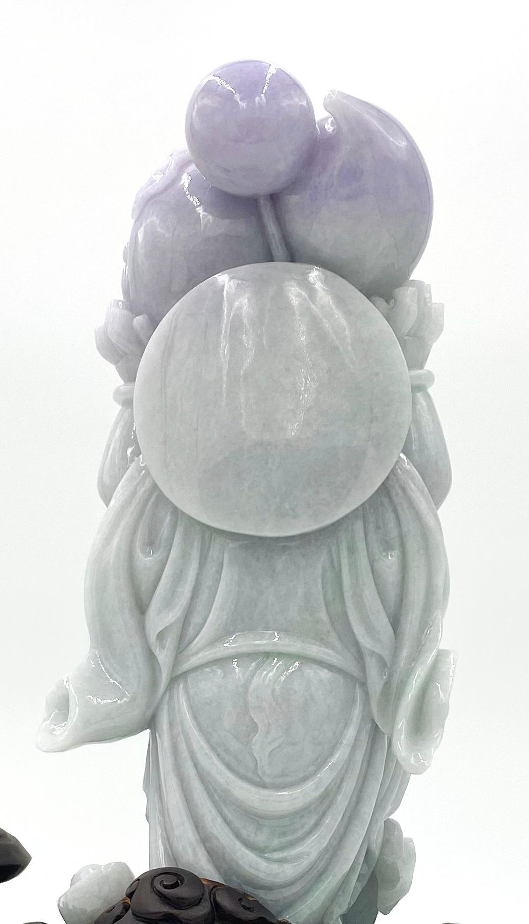 Jadeite Jade Buddha Carving - Other Art Style Sculpture by Unknown