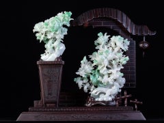 Jadeite Jade Carved Group of Flowers
