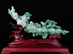 Jadeite Jade Fruits and Flowers Scepter