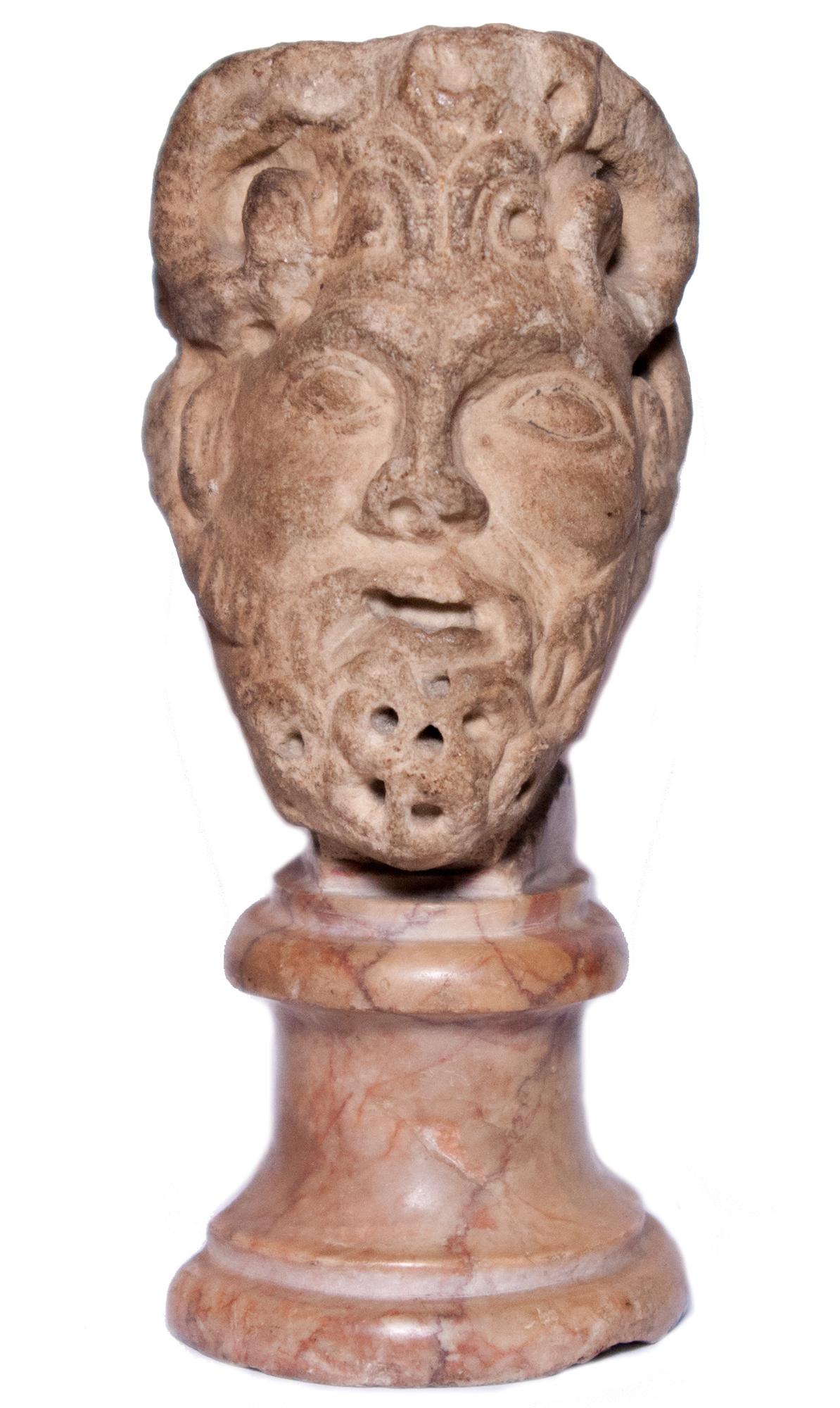Unknown Figurative Sculpture - Janiform marble head, Italy, 12th-13th century